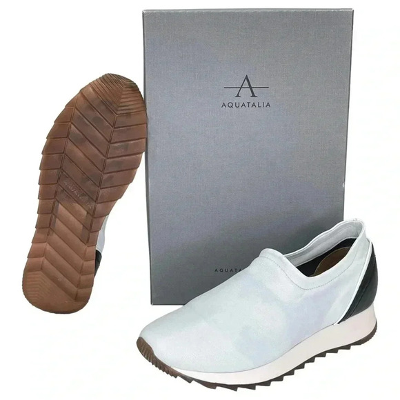 Aquatalia Daelyn Nappa Leather Slip On Hidden Heel Womens Sneakers Size 7.5M - Picture 12 of 12